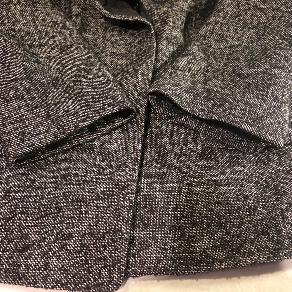 Ann Taylor Wool Blend Tweed Blazer Jacket Size 10 Black White Office Classic - Picture 7 of 10